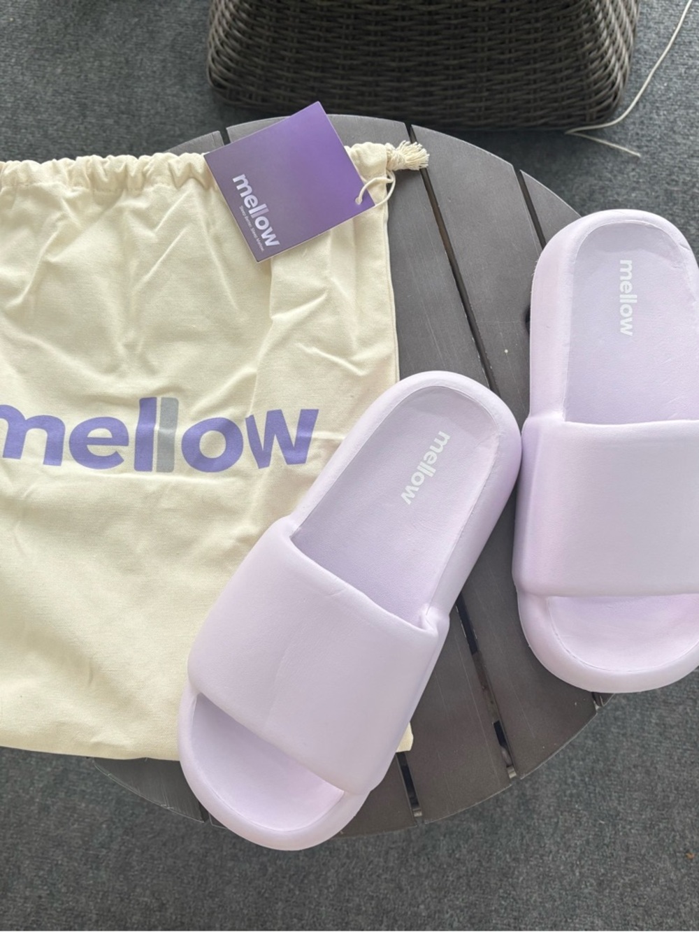 NWT, Mellow Lavender Slide Sandals